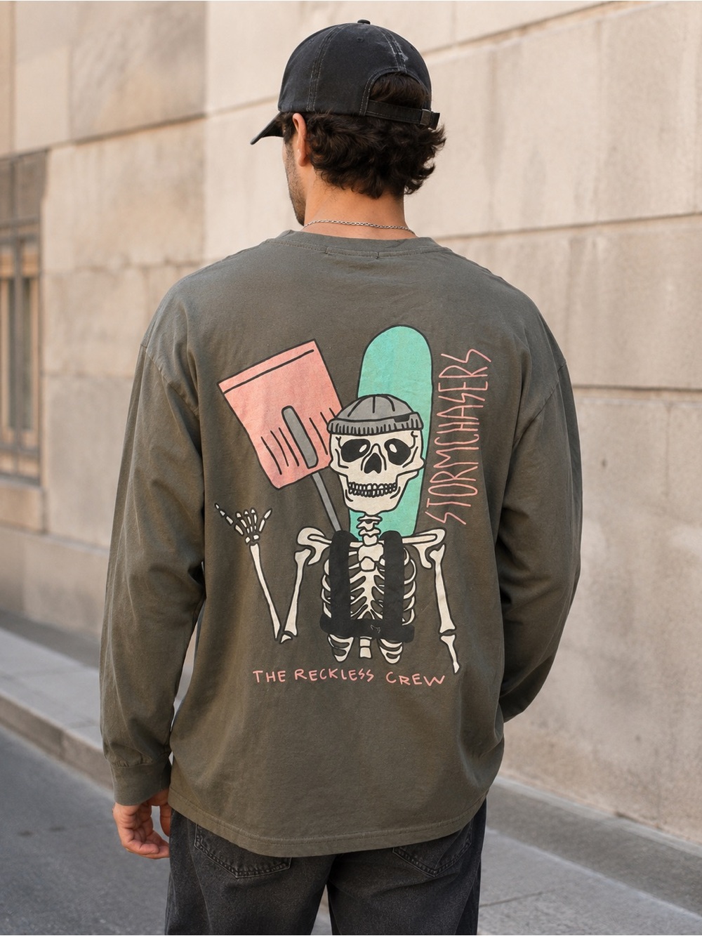 Notice the reckless longsleeve skeleton size large